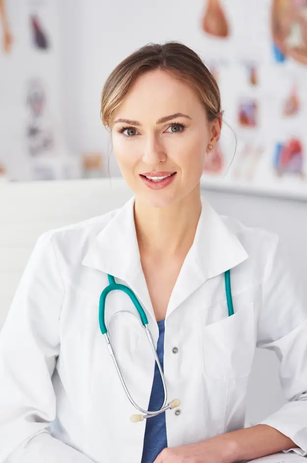 médica de jaleco